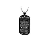 SBI Jewelry Dad to Daughter Dog Tag Silver Necklace for Women Men Stainless Steel Pendant Necklaces Black Engraved Love Family Birthday