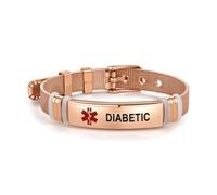 SBI Jewelry Emergency Medical ID Bracelet for Diabetic Patient First Aid Support Wristlet Adjustable Wristband Stainless Steel