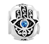 SBI Jewelry Evil Eye Charm Compatible with Pandora Charm Bracelet Silver Hamsa Hand Beads Lucky Dangle Happiness Guardian Pendants for Women