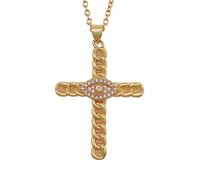 SBI Jewelry Evil Eyes Clear CZ Gold Cross Necklace for Women Pendant Sparkle Family Friend Mum Daughter Grandma Mother Day Anniversary Birthday