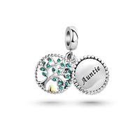 SBI Jewelry Family Dangle I Love You Tree of Life for Auntie Charm Compatible with Pandora Charms Bracelets Birthday Pendants Gift