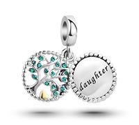 SBI Jewelry Family Tree Daughter Charm for Bracelets Birthday Dangle Compatible with Pandora Charm Bracelet Pendant Women Christmas