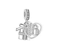 SBI Jewelry Gift Box Charm Compatible with Pandora Bracelets 16 Birthday Charm for Bracelet Charms Daughter Birthday Charms for Necklace Gift