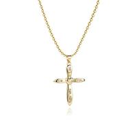 SBI Jewelry God Hollow Cross Gold Necklace for Women Jesus Love Square Clear CZ Gold Heart Sister Friends Religious Family Birthday
