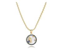 SBI Jewelry Gold Aries Taurus Gemini Cancer Virgo Libra Scorpio Pisces Zodiac Birthday Necklace for Women Birthstone Constellation Jewellery Gifts