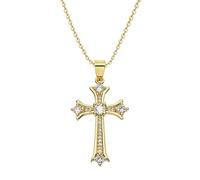 SBI Jewelry Gold Coss Necklace for Nana Grandma Sister Birthday Heart Love Catholic Cross Necklace Jewellery Gifts