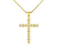 SBI Jewelry Gold Cross Necklace Women Clear CZ God Pendant Necklaces for Women Jusus Bible Love Family Friends Mother Day Anniversary Birthday