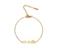 SBI Jewelry Gold Heart Pawprint Bracelet for Women Birthday Heartbeat Paw Print Wristlet for Dog Cat Love Family Friends Adjustable Gift Wristband