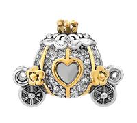 SBI Jewelry Gold Princess Carriage for Daughter Birthday Charm Compatible with Pandora Charm Bracelet Gift
