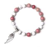SBI Jewelry Guardian Angel Wings Bracelets Expandable with Pink Crystal Beads Bracelets Gifts Jewellery for Daughter Birthday