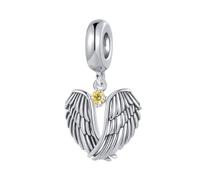 SBI Jewelry Guardian Angel Wings Charm for Mum Sister Yellow Birthstone November Birthday Charm Compatible with Pandora Bracelet for Women