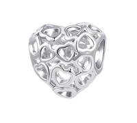 SBI Jewelry Heart Charm Compatible with Pandora Bracelets Necklace Pendant Openwork Love Heart Bead Charm Gifts for Women Birthday Jewellery