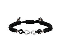SBI Jewelry Heart I Love You Forever Infinity Alphabet G Letter Bracelet Adjustable Black String Bracelets Jewellery for Women