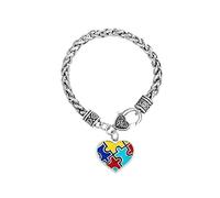 SBI Jewelry Heart Love Autism Bracelet Jigsaw Puzzle Autistic Gift Jewellery for Mum Wife Sister Daughter Bracelets