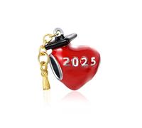 SBI Jewelry Heart Love Class 2025 Graduate Charm Compatible Pandora Charms Bracelets Graduation Cap Charm for Women Jewelry Gifts