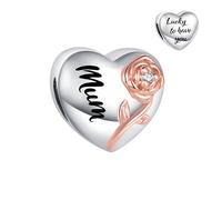 SBI Jewelry Heart Lucky to Have You Love Mum Charm for Pandora Bracelet Gifts from Daughter Birthday Charm for Mum Mothers-Day Women Jewellery