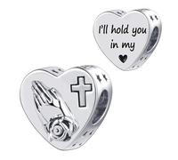 SBI Jewelry I Hold You in My Heart Cross Beads for Family Forever Love Charm Compatible with Pandora Bracelets for Women Jewelry