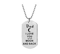 SBI Jewelry I Love You Dad Necklace for Women Man Father Christmas Family Engraved Pendant Necklaces Silver Stainless Steel Birthday Anniversary