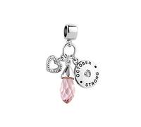 SBI Jewelry I Love You Heart Pink Birthstone October Birthday Charm Compatible with Pandora Charm Bracelet Women Jewellery Gift