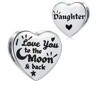 SBI Jewelry I Love You to the Moon and Back Charm for Daughter Pandora Bracelets Charms for Women Jewellery Gifts from Mom Dad