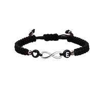 SBI Jewelry Infinity Symbol Initial Letter E Black Cord Bracelets Adjustable Birthday Bracelets for Grandma Jewellery Gifts