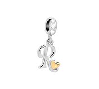 SBI Jewelry Initial A-Z Letter Charm Golden Heart Alphabet Dangle Beads Compatible with Pandora Charms Bracelets and Necklace R
