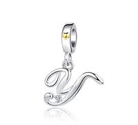 SBI Jewelry Letter Charm for Bracelets Charms Compatible with Pandora Charm Bracelet Initial Name Clear CZ Alphabet Women Birthday Anniversary