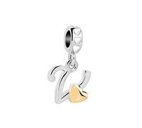 SBI Jewelry Letter Dangle Initial Gold Heart Name Charm Compatible with Pandora Charms Bracelet with Alphabet Pendant Daily Jewelry for Women V Charm