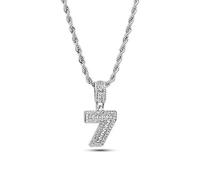 SBI Jewelry Lucky Number 7 Necklace Adjustable Silver Number Neckalce for Mum Bestie Birthday Jewellery