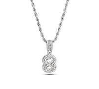 SBI Jewelry Lucky Number 8 Necklace Adjustable Silver Number Neckalce for Daughter Birthday Jewellery