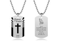 SBI Jewelry Men Women Isaiah 41:13 Necklace Bible Verse Mom Daughter Prayer Family Sister Best Friends Godson Birthday Christmas Jesus God