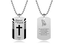 SBI Jewelry Men Women Joshua 1:9 Necklace Bible Verse Mum Prayer Daughter Sister Best Friends Birthday Family Jesus God Holy