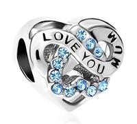 SBI Jewelry Mum Charm I Love You Forever Beads Birthday Charm Compatible with Pandora Bracelets for Women