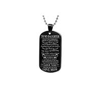 SBI Jewelry Mum to Daughter Dog Tag Silver Necklace for Women Stainless Steel Pendant Necklaces Black Engraved Love Family Birthday