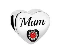 SBI Jewelry Mum You are My Love Heart Bead Charm fits Pandora Bracelets&Necklace Pendant Dangle Bead Birthday Charms for Women Jewelry Gifts