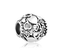 SBI Jewelry Openwork Heart Charm I Love You Beads Compatible with Pandora Bracelets Charm for Necklace Women Gift Love Forever Anniversary Beads