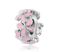 SBI Jewelry Pink Daisy Flower Spacer Charm for Bracelets butterfly Women Wife Mom Daughter Sister Christmas Birthday Anniversary