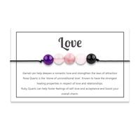SBI Jewelry Pink Love Energy Bracelet for Women Purple Pink Crystal Stone Charm Wristlet Gift Natural Positive Courage Wristband Christmas Family