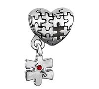 SBI Jewelry Puzzle Autism Charm for Bracelets Family Love Heart Women Sister Daughter Wife Granddaughter Birthday Compatible with Pandora Bracelet