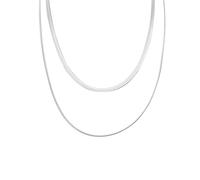 SBI Jewelry Silver Dainty Layered Simple Necklace Women Pendant Love Dangle Sparkle Family Friends Mother Day Anniversary Birthday