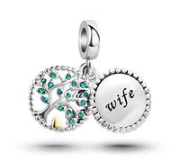 SBI Jewelry Silver Family Tree of Life I Love You Wife Charm Compatible with Pandora Charm Bracelet Jewellery Gift