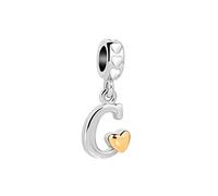 SBI Jewelry Silver Heart Letter C Charm for Pandora Bracelets and Necklace Pendant Dangle Bead Birthday Charms for Women Initial Jewellery Gifts C