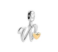 SBI Jewelry Silver Heart Letter Charm for Pandora Charm Bracelets Necklace Pendant Dangle Personalised Gifts for Women Birthday Jewellery Gifts W