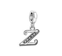 SBI Jewelry Silver Letter Charm fits Pandora Bracelets&Necklace Pendant Alphabet Initial Dangle Bead Charms for Women Birthday Jewellery Z