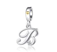 SBI Jewelry Silver Letter Charm for Pandora Bracelets and Necklace Pendant Alphabet Initial Charms Gift for Women Birthday Jewellery Gifts B