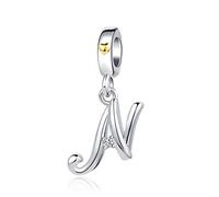 SBI Jewelry Silver Letter Charm for Pandora Bracelets and Necklace Pendant Alphabet Initial Charms Gift for Women Birthday Jewellery Gifts N