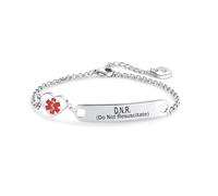SBI Jewelry Silver Medical Alert Bracelets for Dnr Women Uk Health Condition First Aid Emergency Bracelet Jewellery