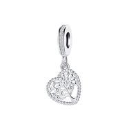SBI Jewelry Silver Tree of Life Charm compatible with Pandora Charm Bracelet Women Love Heart Family Tree Birthday Anniversary