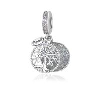 SBI Jewelry Sparkling Birthday Women's Charms Family Tree Charm Compatible with Pandora Bracelets Charms for Family Christmas Tree of Life Gift