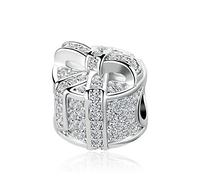 SBI Jewelry Sparkling Gift Box Charm Compatible with Pandora Charm Bracelets Birthday Valentines Mothers Day Celebration Bead Pendant Women Mom Wife Sister Daughter Granddaughter